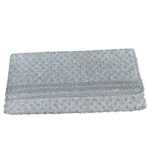Vintage Handmade Hong Kong White Beaded Clutch Bag